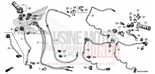HANDLE LEVER/SWITCH/CABLE CRF450RK de 2019